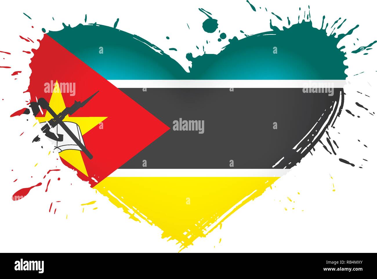 Mozambique flag, vector illustration on a white background Stock Vector