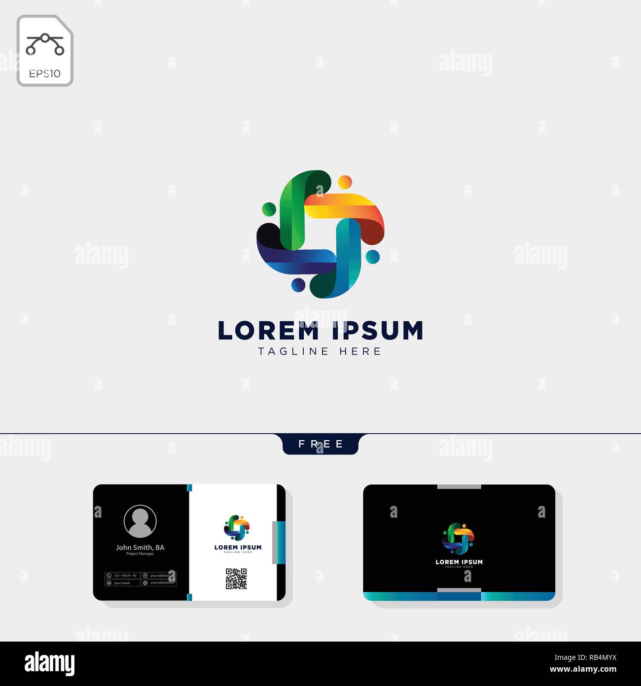 gradient abstract logo template vector illustration and free business ...
