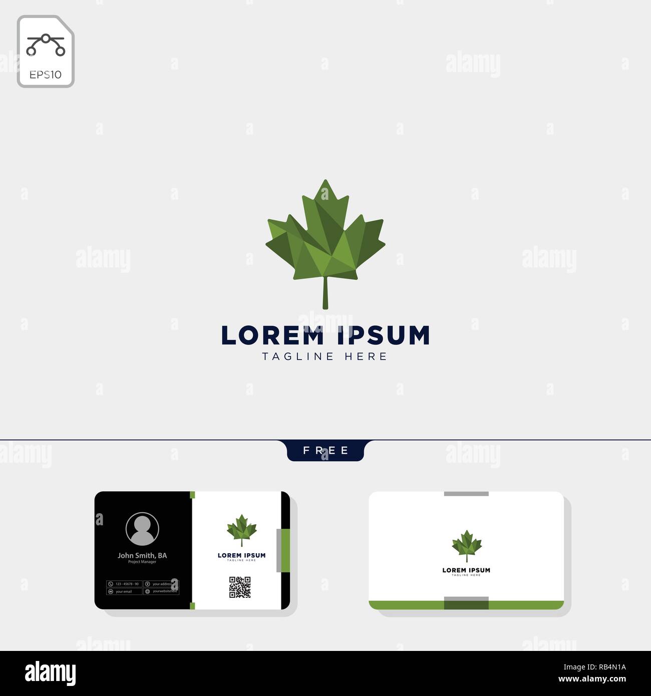 cannabis logo template vector illustration and free business card design template Stock Vector