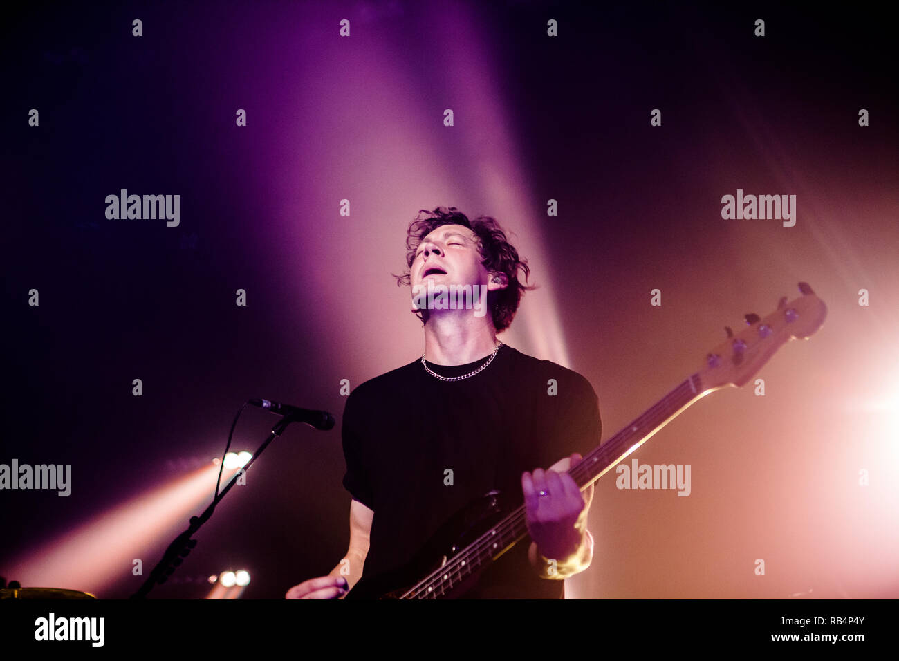 Foals The English Indie Rock Band Perform A Liv Concert At Vega In Copenhagen Here Bass Player Walter Gervers Is Seen Live On Stage Denmark 10 09 2015 Excluding Denmark Stock Photo Alamy