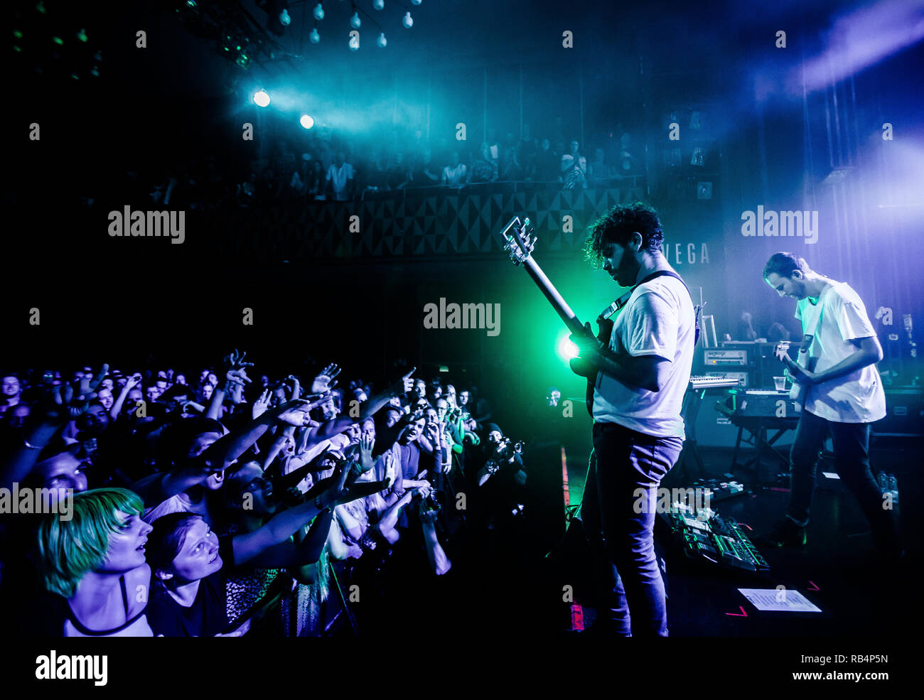 Foals The English Indie Rock Band Perform A Liv Concert At Vega In Copenhagen Here Singer And Guitarist Yannis Philippakis Is Seen Live On Stage With Guitarist Jimmy Smith R Denmark 10 09
