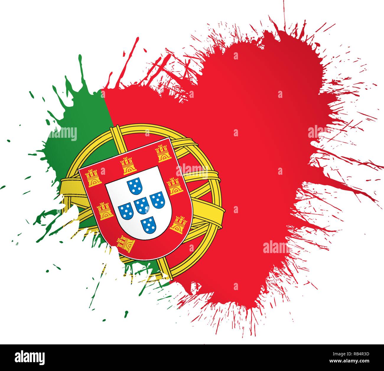 Portugal flag, vector illustration on a white background Stock Vector