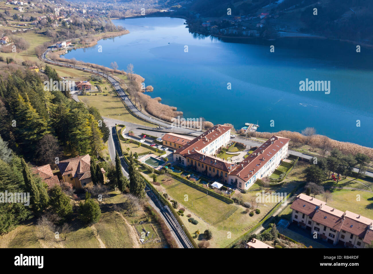 mountains rivers lakes and clear skies, Italy beautiful landscapes Stock Photo
