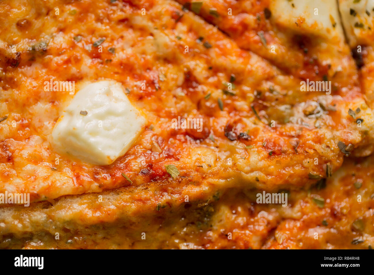 Four cheese pizza macro photography Stock Photo Alamy