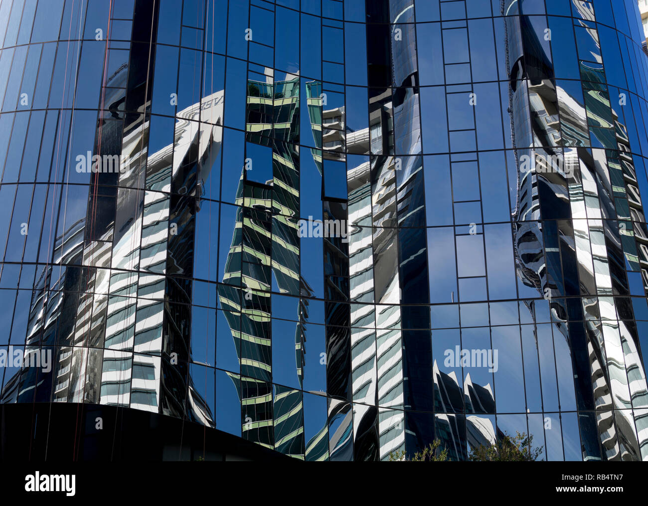 Reflections in the Abian building, Brisbane, Queensland, Australia Stock Photo