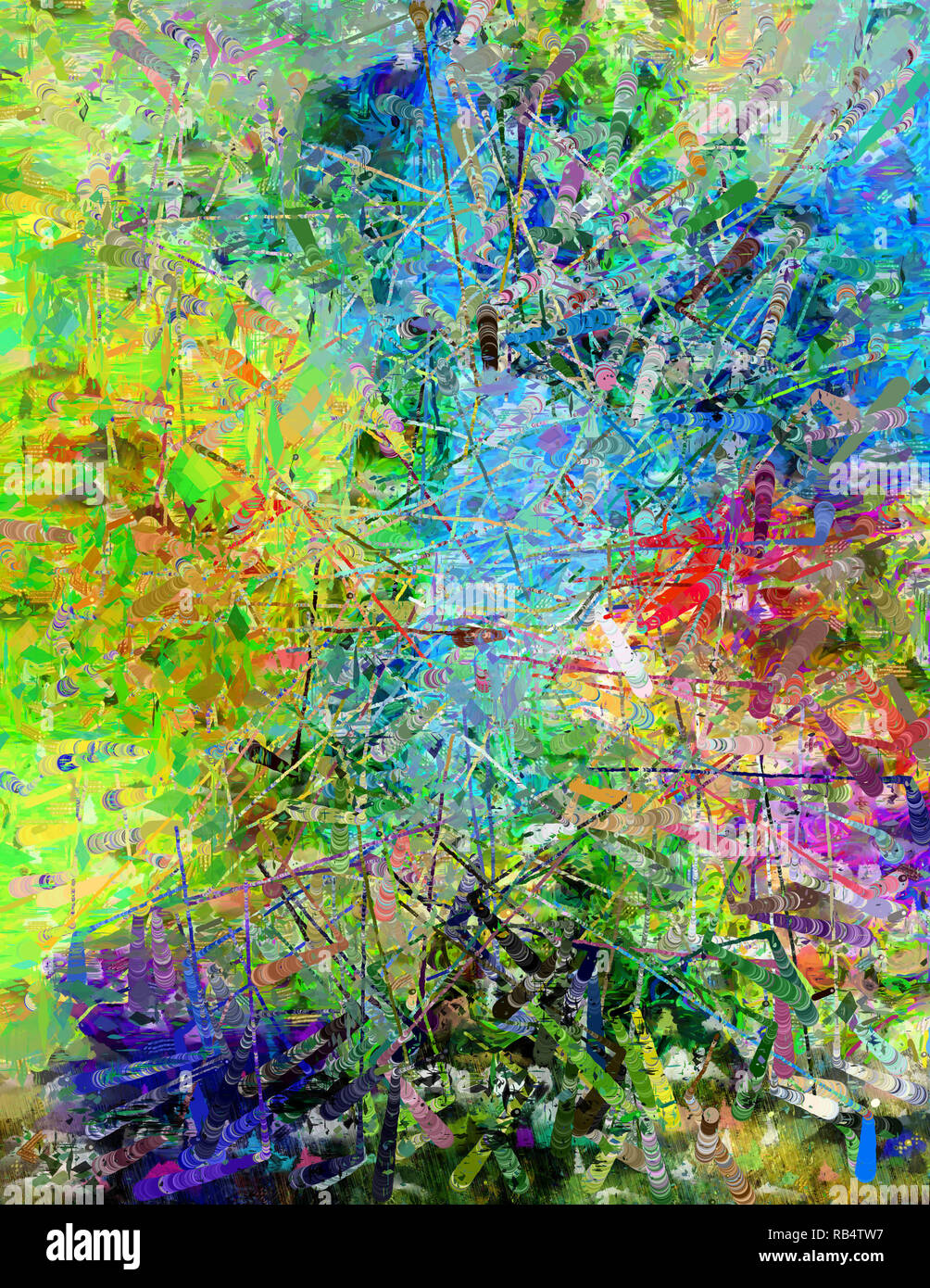 Colorful vivid digital brush strokes. 3D rendering Stock Photo - Alamy