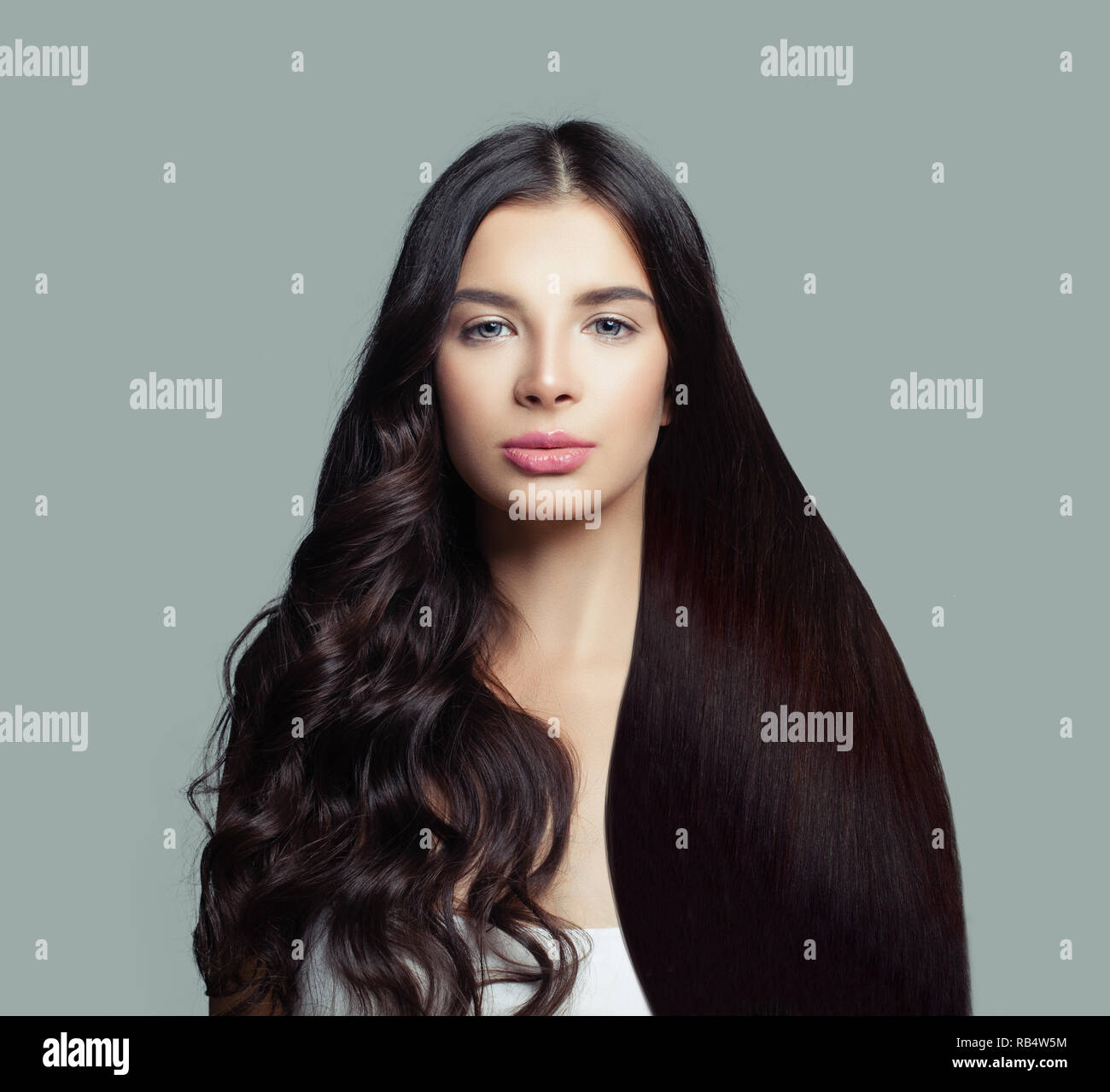 Beautiful Fashion Model Woman With Long Straight Hair And Perfect