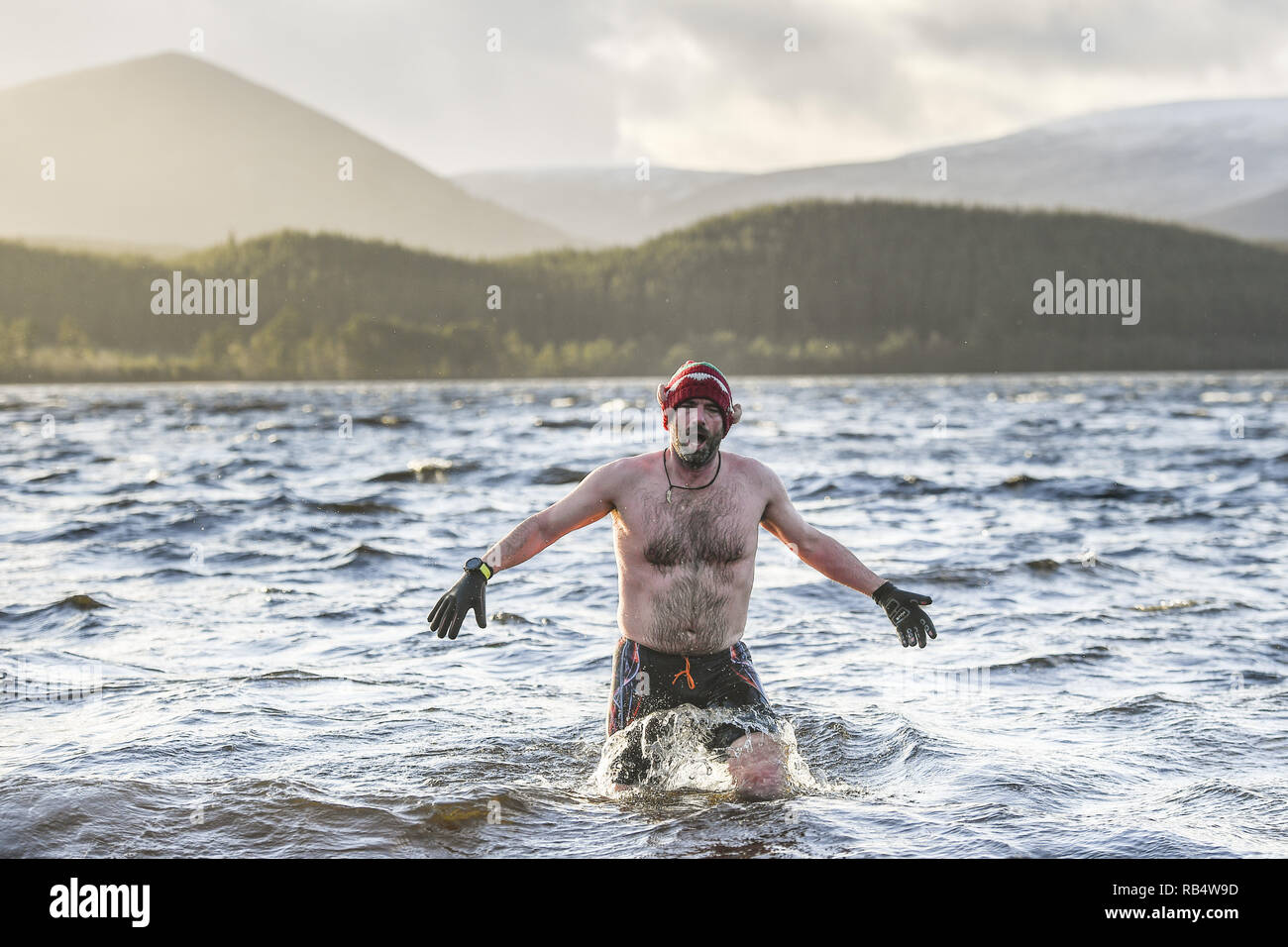 Cairngorm swimmers Nina Caudrey, Phil Shipman, and Wendy Grosvenor take