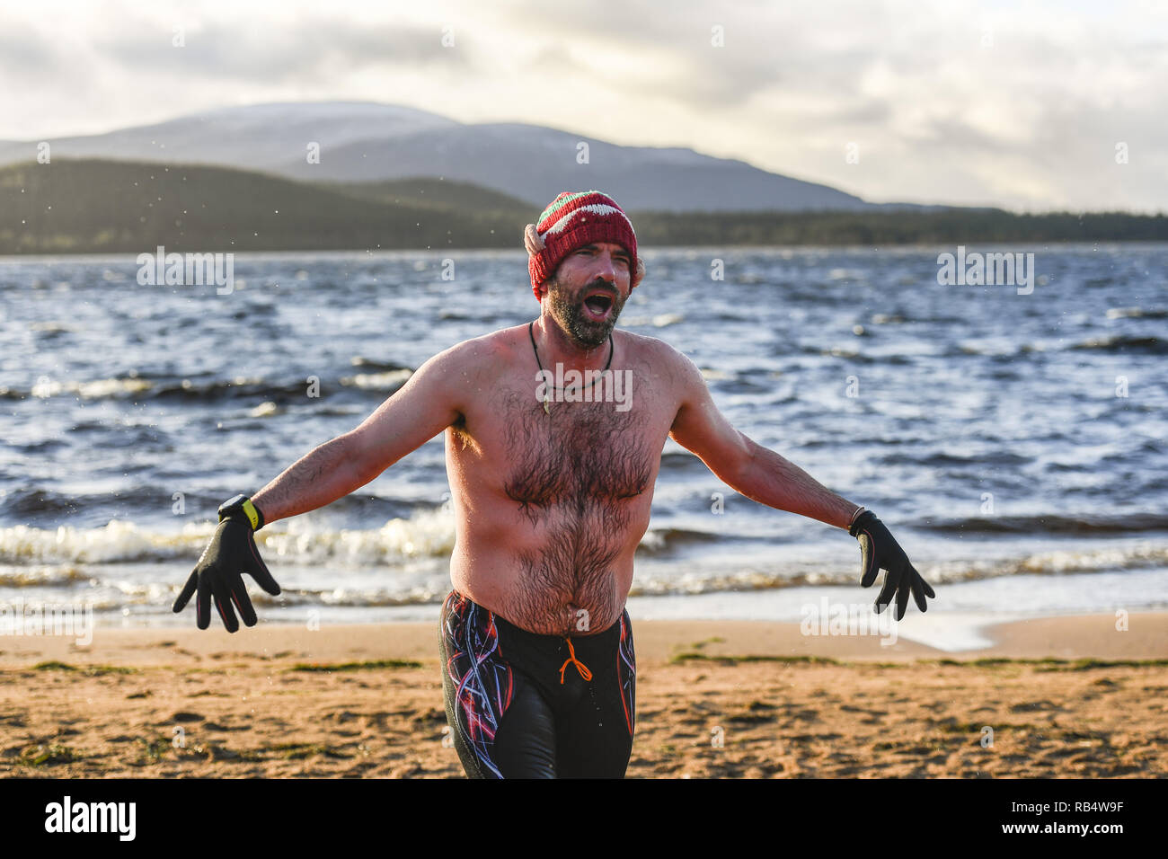 Cairngorm swimmers Nina Caudrey, Phil Shipman, and Wendy Grosvenor take