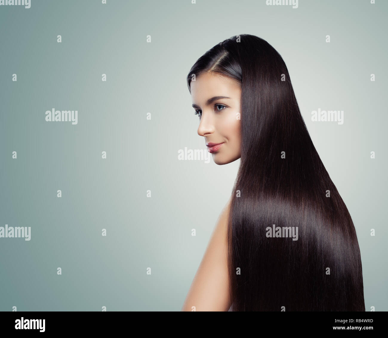 Healthy Woman With Straight Hair Fashion Portrait Glamorous Girl