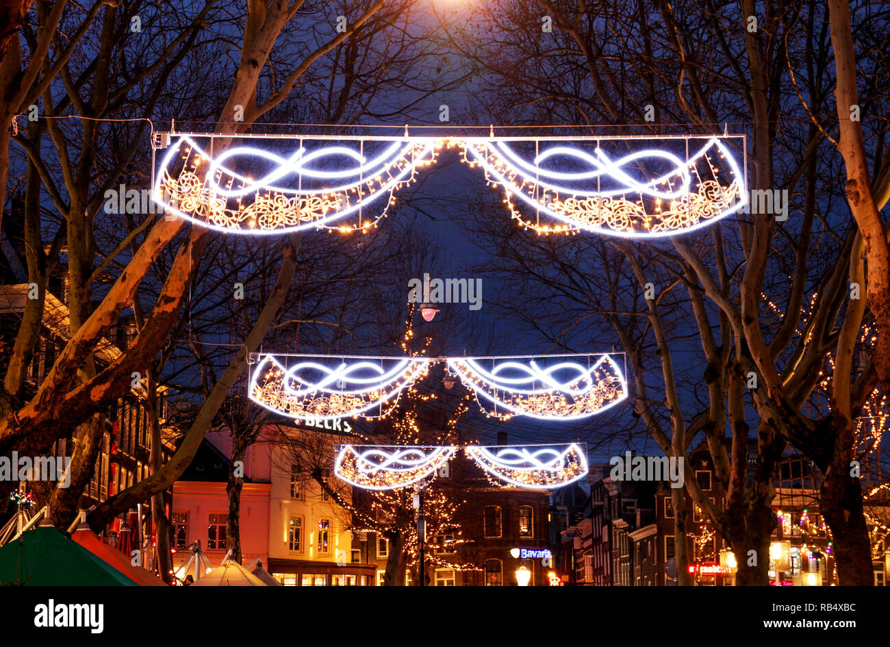 Christmas lights in Amsterdam Stock Photo Alamy