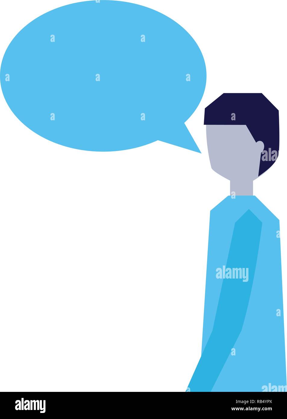 man speech bubble talk white background Stock Vector Image & Art - Alamy