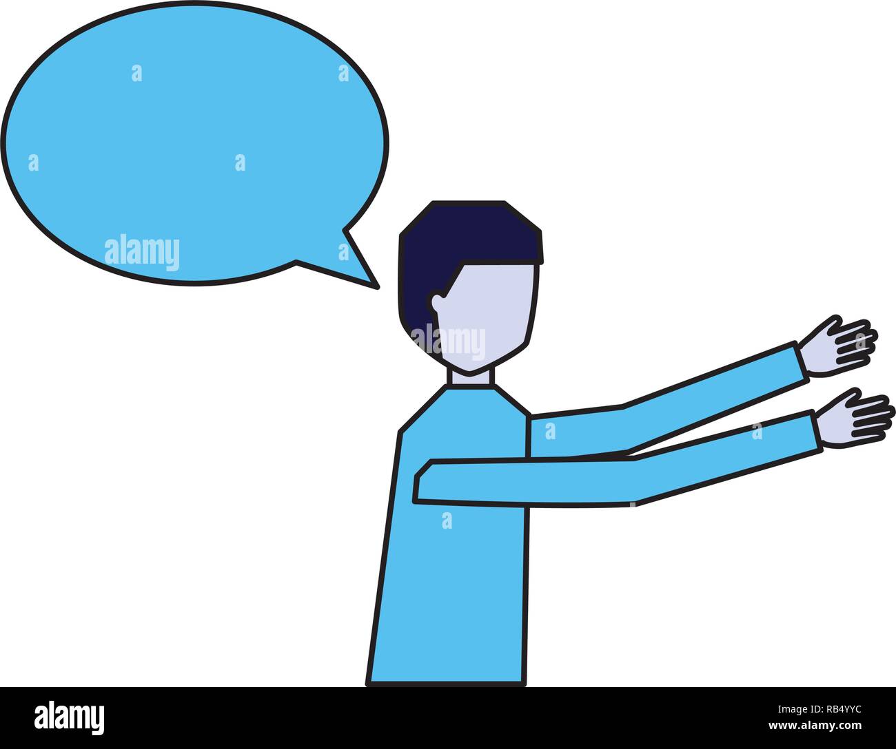 man speech bubble talk white background Stock Vector Image & Art - Alamy