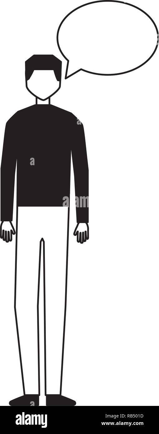 man speech bubble talk white background Stock Vector Image & Art - Alamy