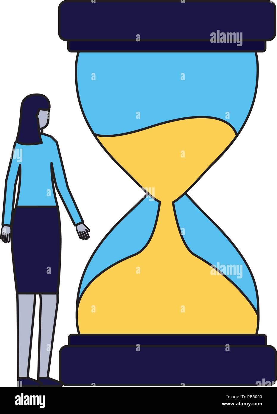 business woman hourglass time Stock Vector Image & Art - Alamy