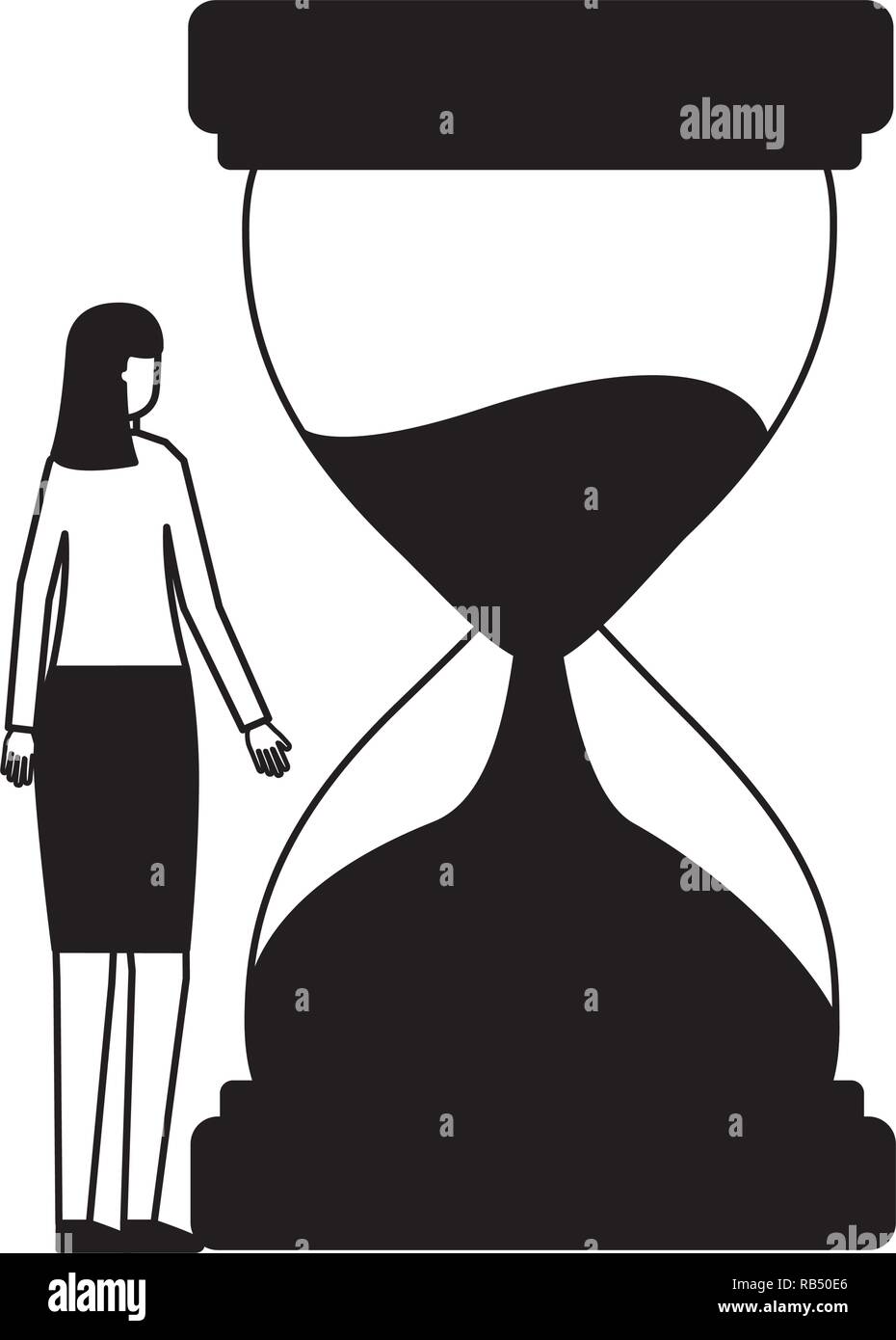 business woman hourglass time Stock Vector Image & Art - Alamy