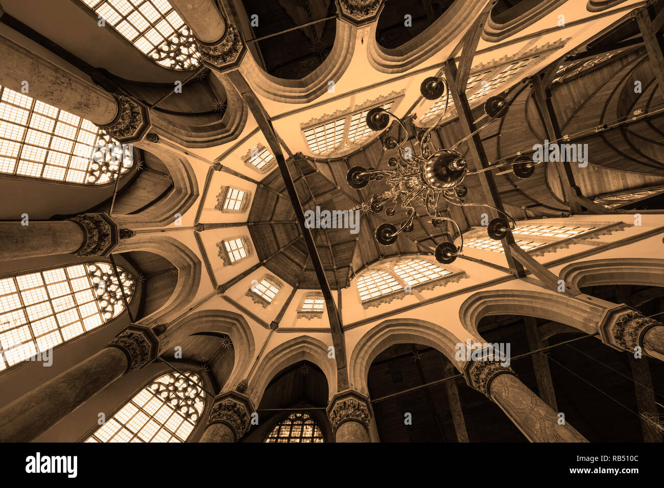 The Netherlands, Amsterdam, Old Church. Interior. Wallen or Red Light district. Stock Photo