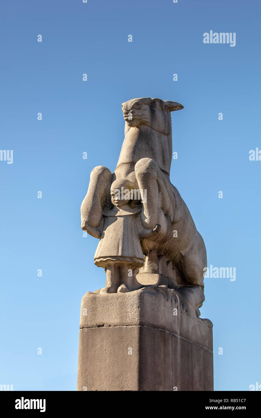 The Netherlands, Amsterdam, Sculpture by Hildo Krop (18841970), a