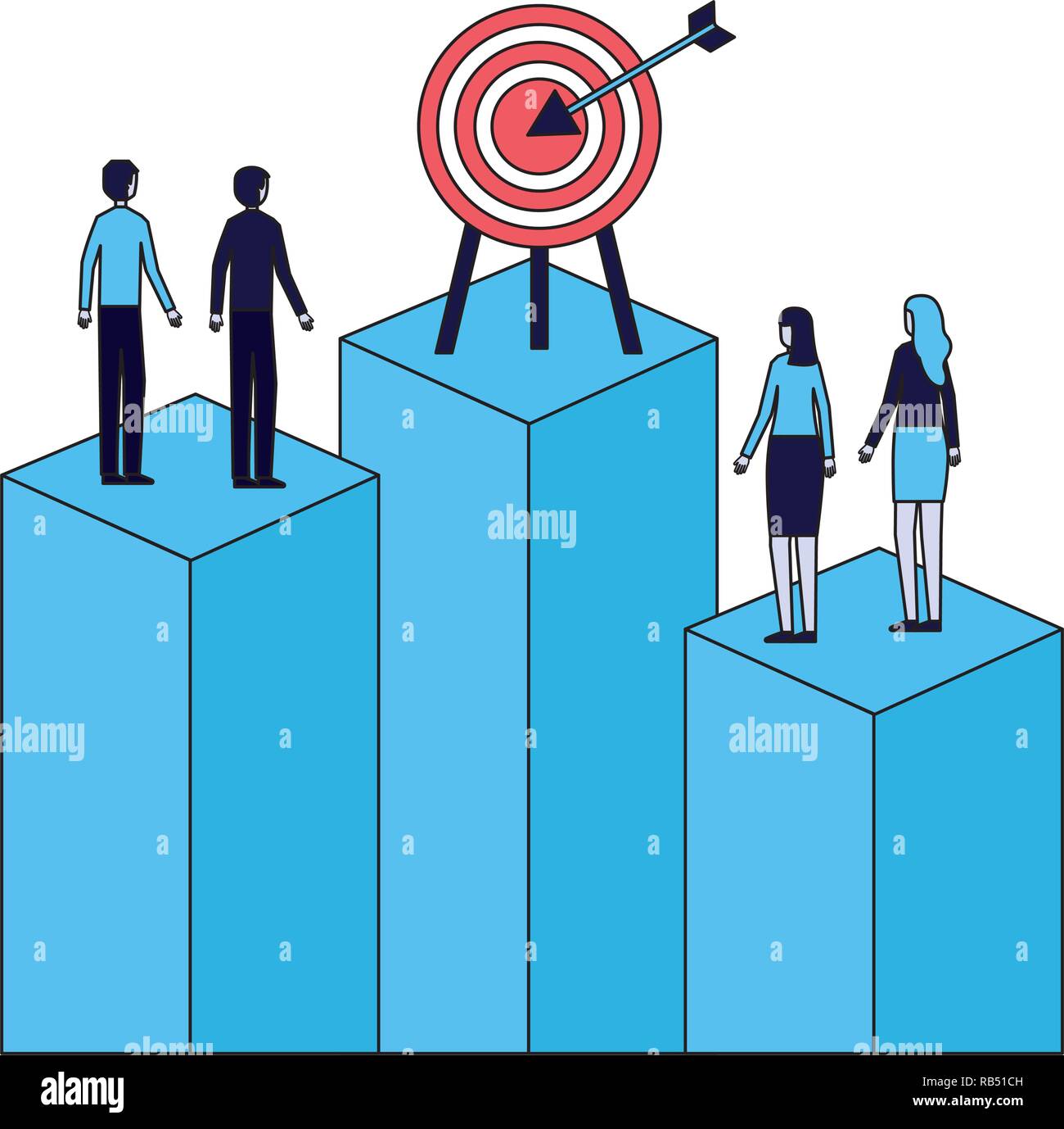 business people standing bar chart target Stock Vector Image & Art Alamy