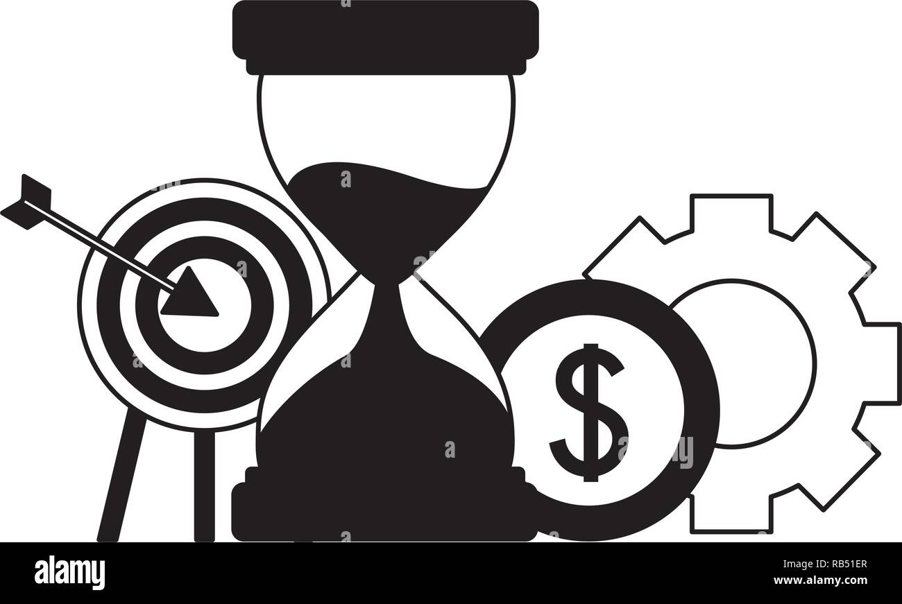 business target hourglass coin gear Stock Vector Image & Art - Alamy