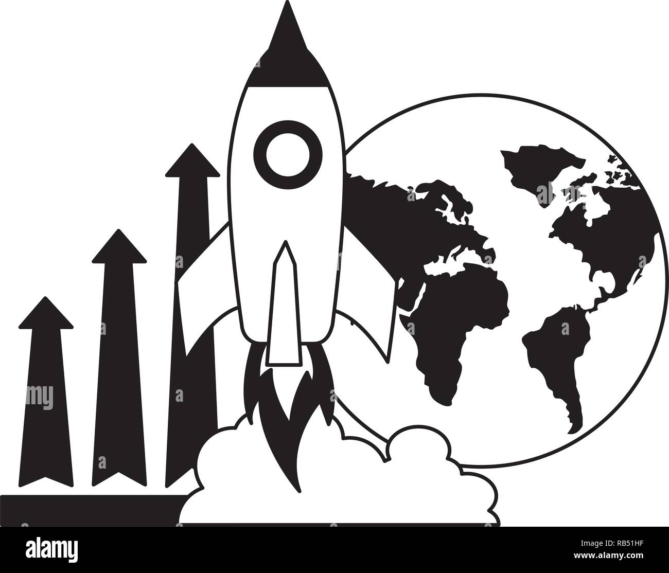business world rocket and arrow growth Stock Vector Image & Art - Alamy