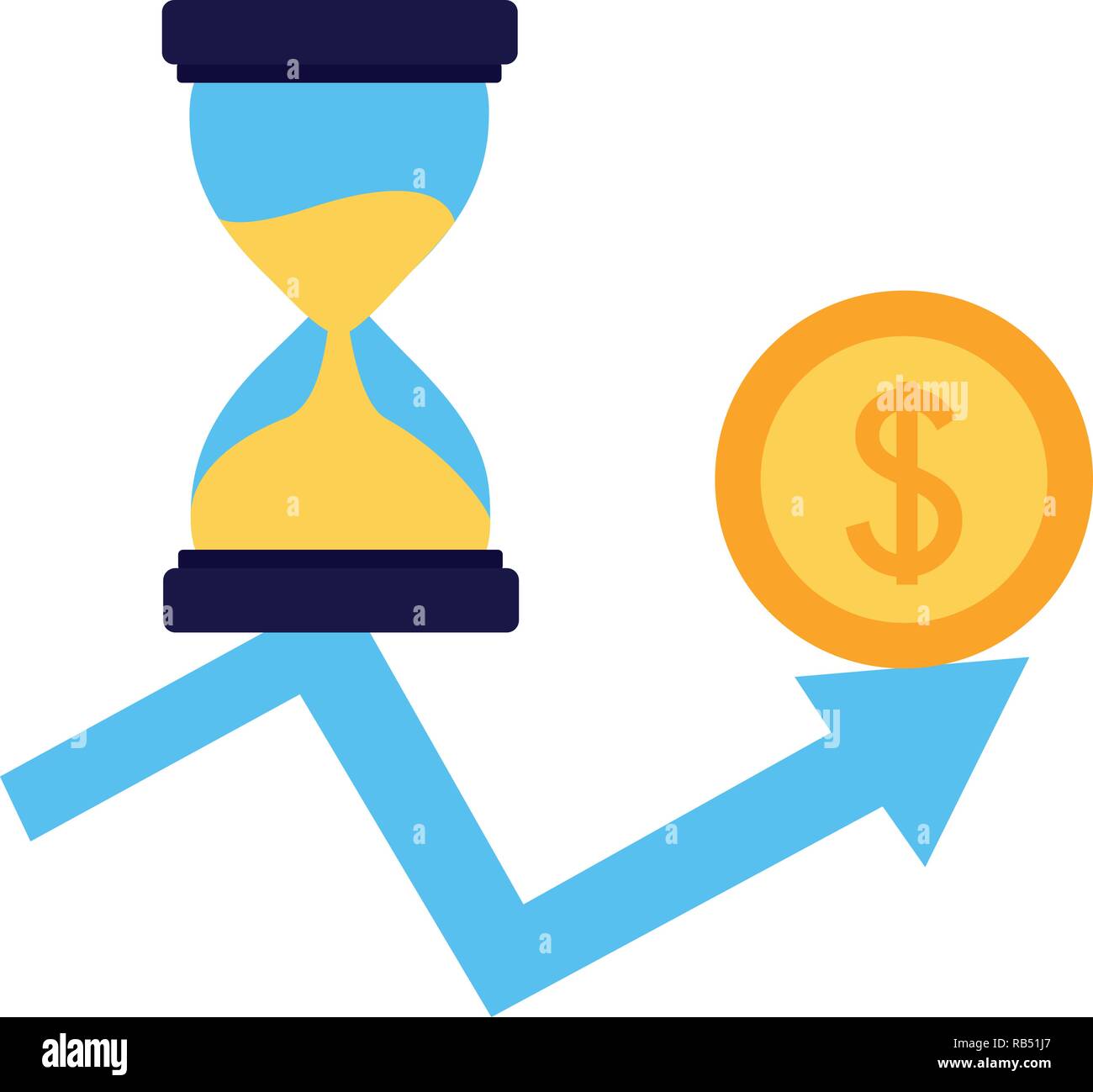 business hourglass arrow growth money coin Stock Vector Image & Art - Alamy