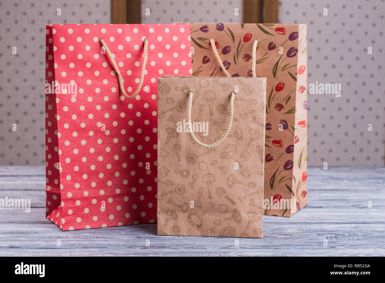 patterned paper bags