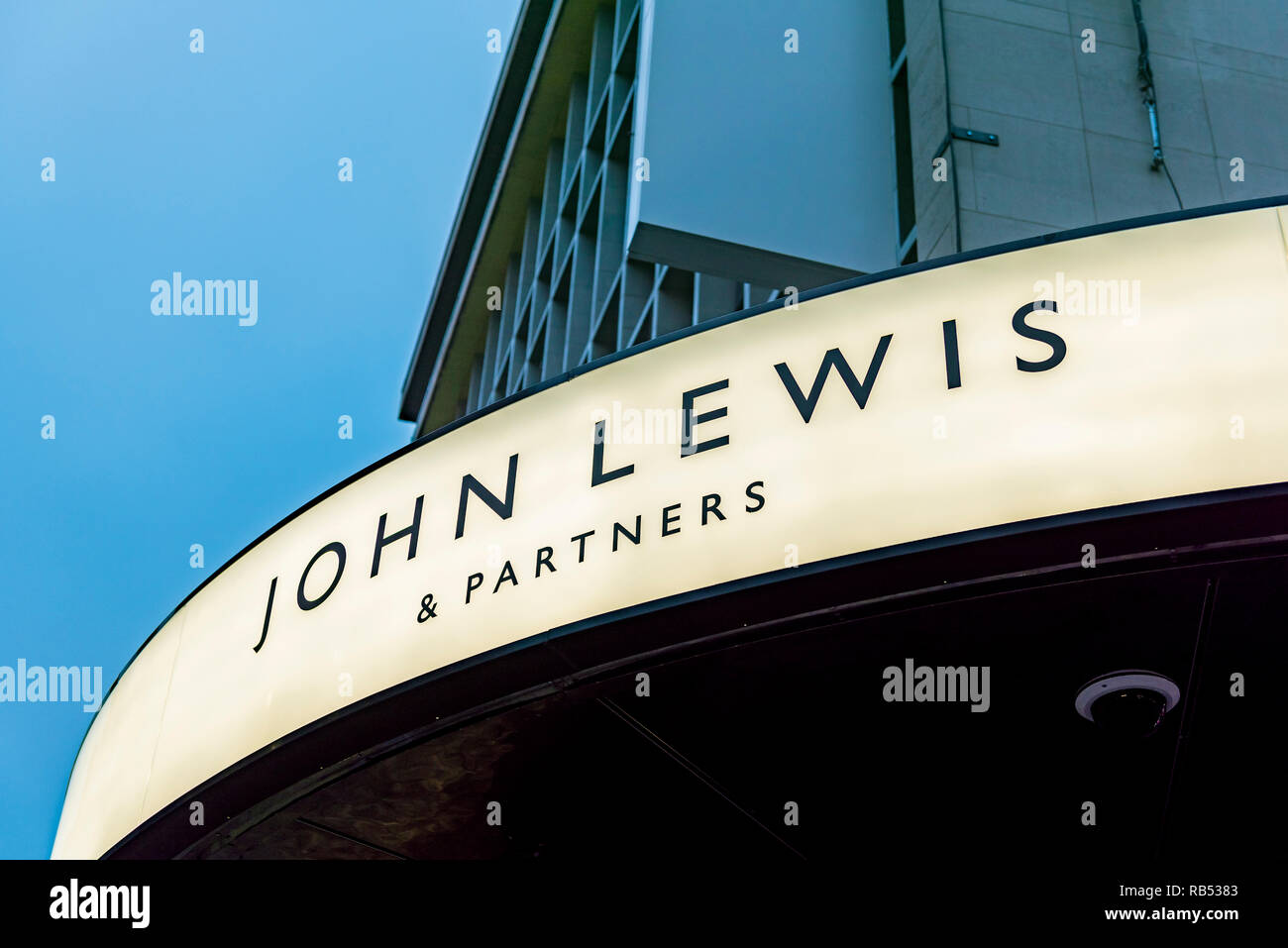 John Lewis department in Oxford Street London.Deserted high street. Stock Photo
