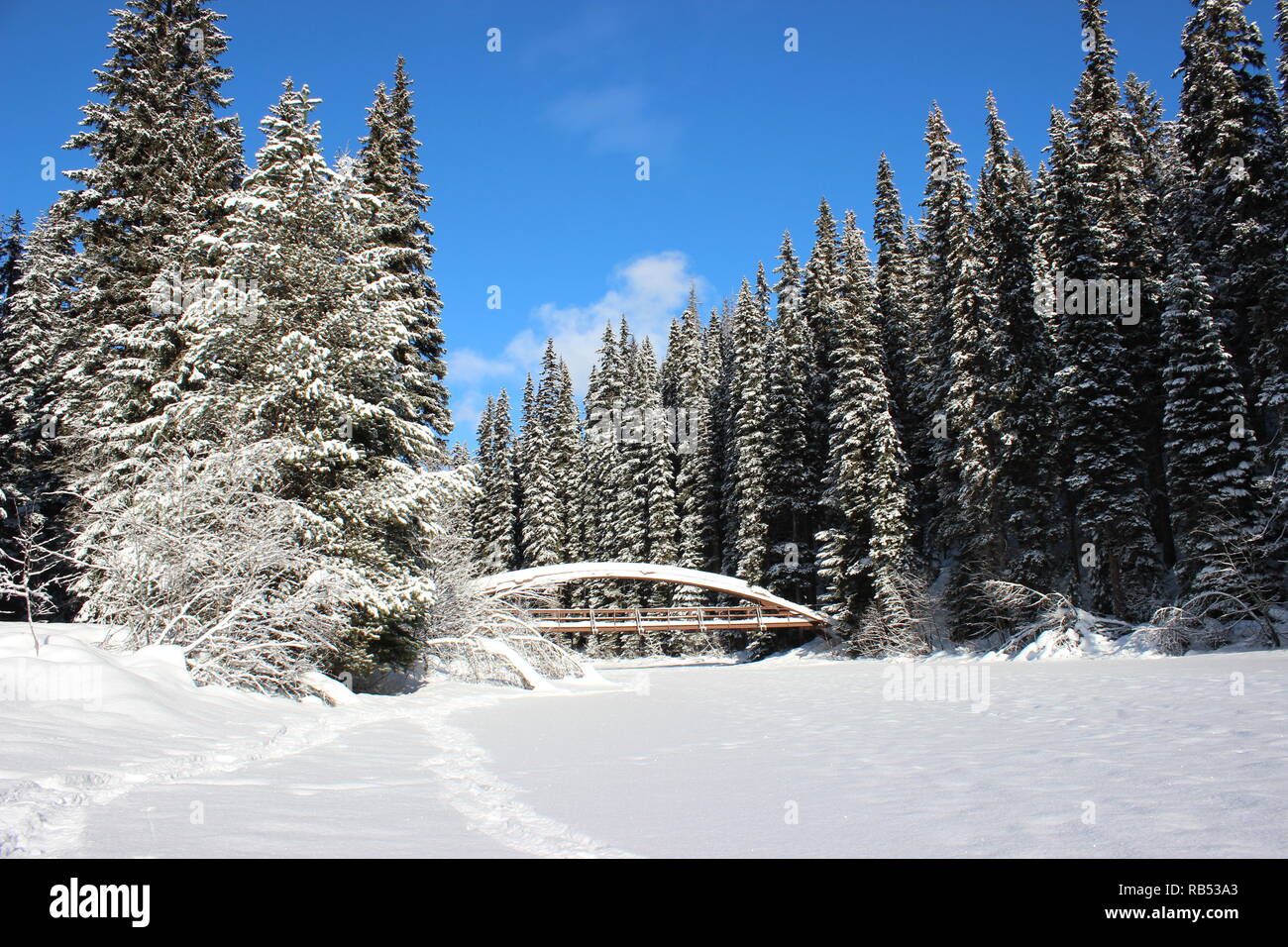 Rainbow Bridge in Winter Stock Photo