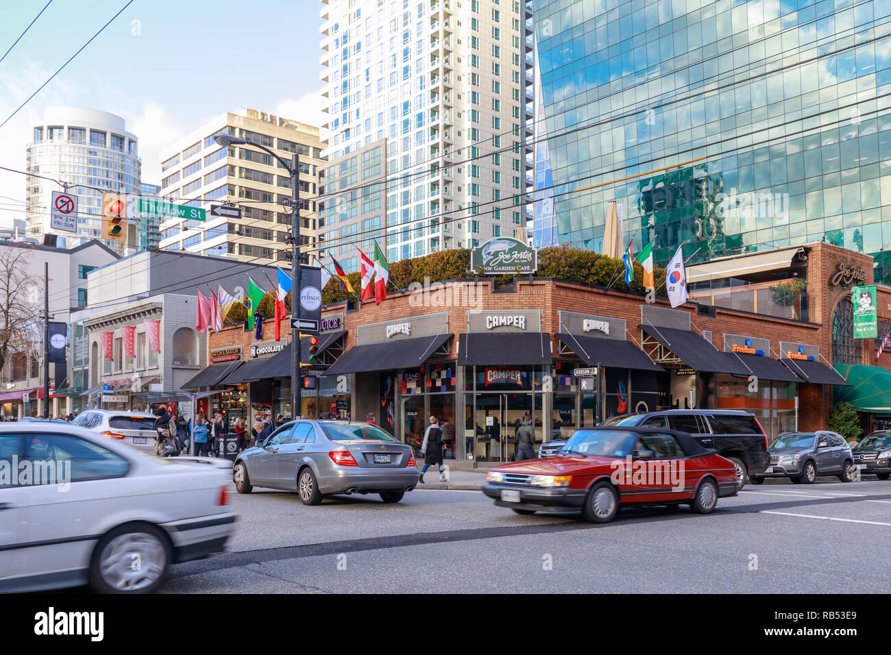 Vancouver, Canada - Feb 1, 2019 : Robson Street of Downtown shopping  district in Vancouver BC Stock Photo - Alamy