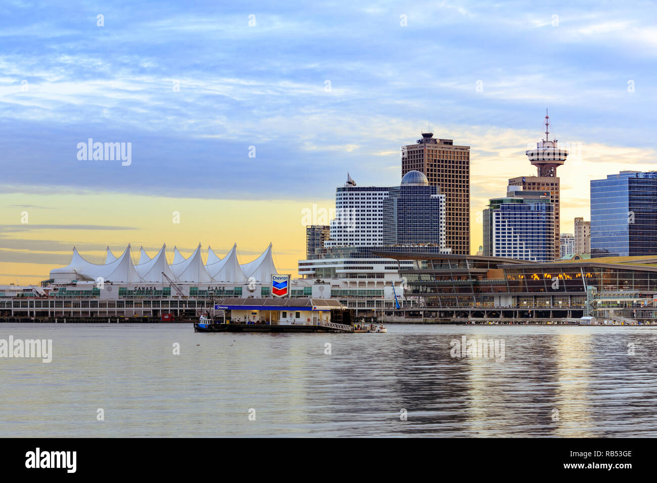 Vancouver, Canada - Feb 1, 2019 : Vancouver Downtown view from Stanley Park Stock Photo