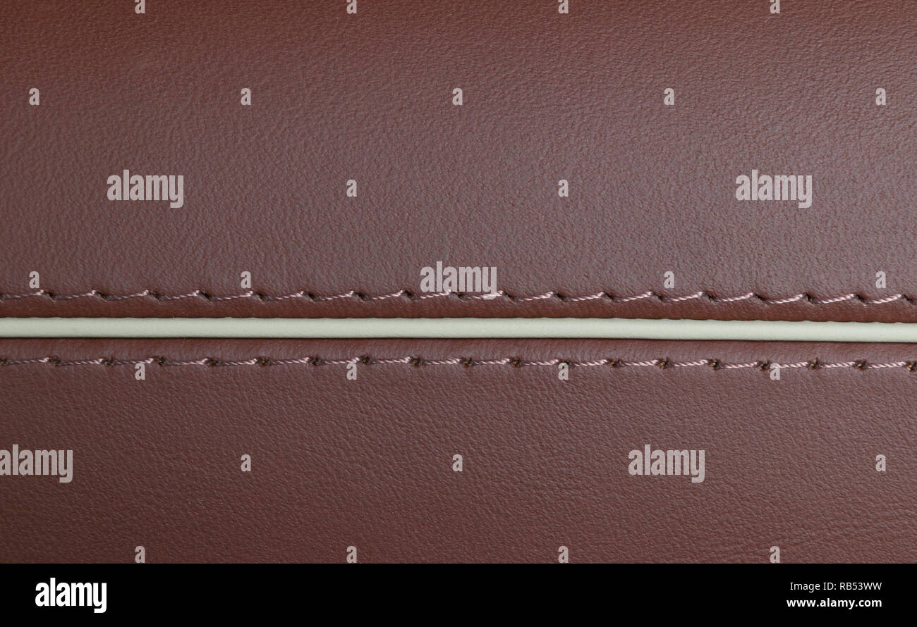 Modern Sport Car Brown Leather Interior Part Of Leather Car