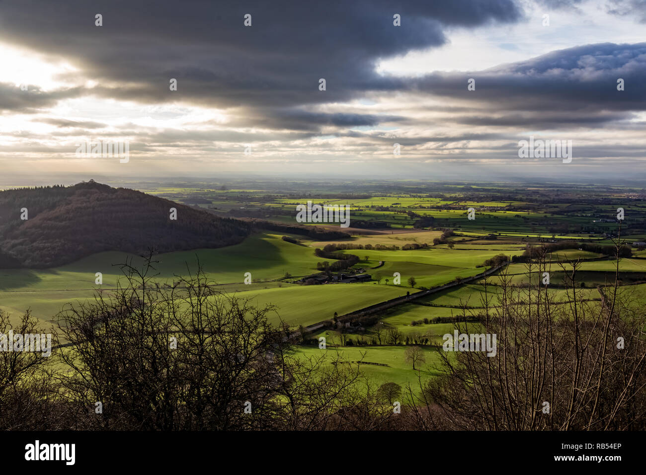 Vale of York from Sutton Bank, North Yorkshire, England, UK Stock Photo