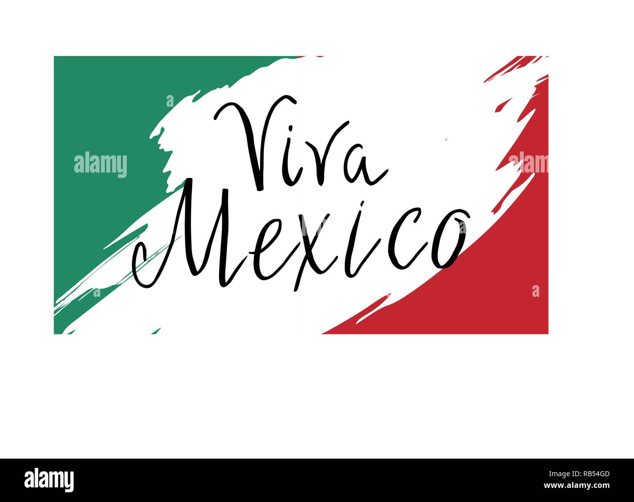 Greeting card of Viva Mexico with letters in national Mexican