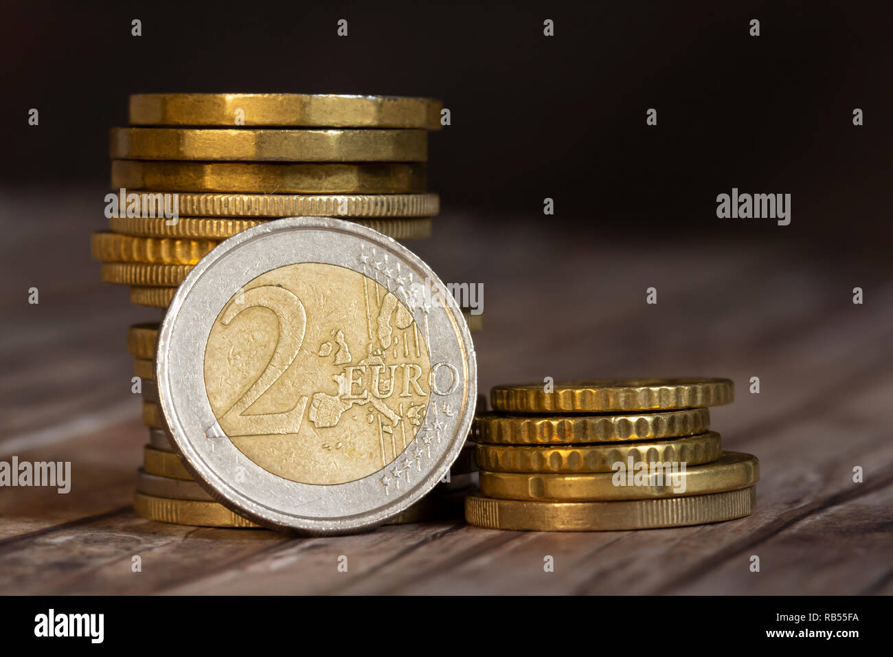 euro coins closeup Stock Photo