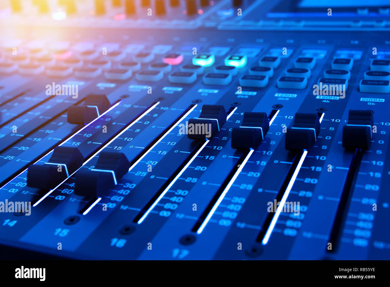 Professional audio studio sound mixer console board panel with ...