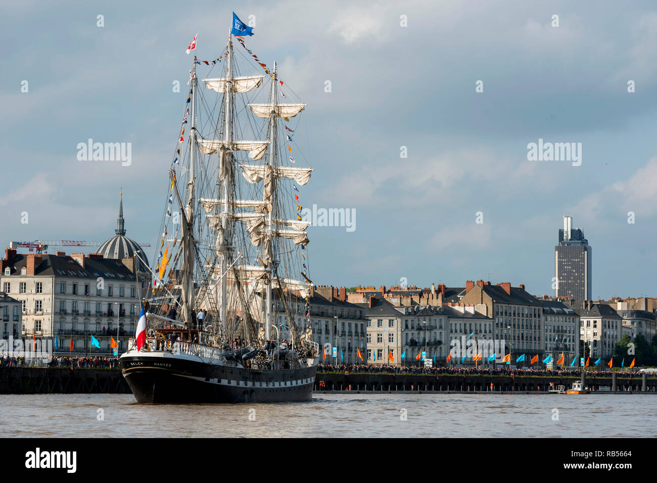 Nantes (north-western France). 2016/06/04. On the occasion of the nautical and cultural event “Debord de Loire”, the Belem vessel, registered as a Nat Stock Photo