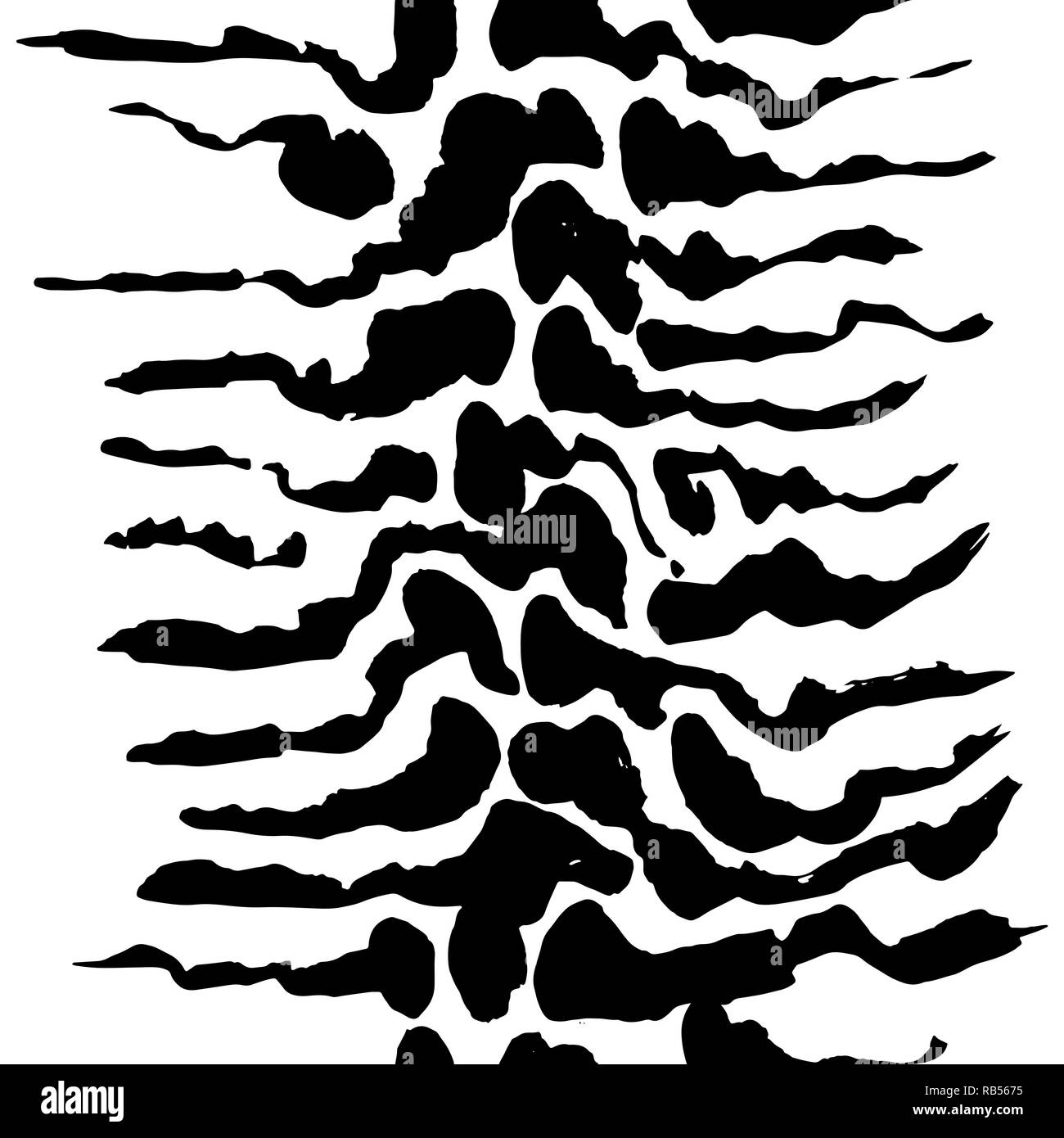Seamless black and white tiger pattern. Tiger skin grunge texture. Vector illustration. Stock Vector