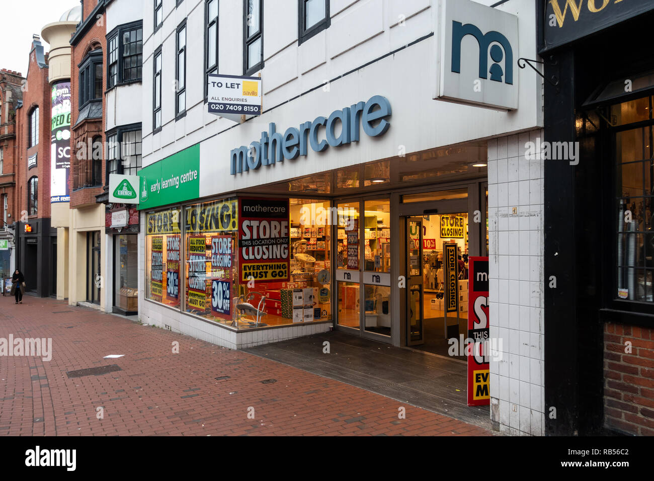 The Mothercare and Early Learning Centre store in Reeading, Berkshire is having a closing down sale. Stock Photo