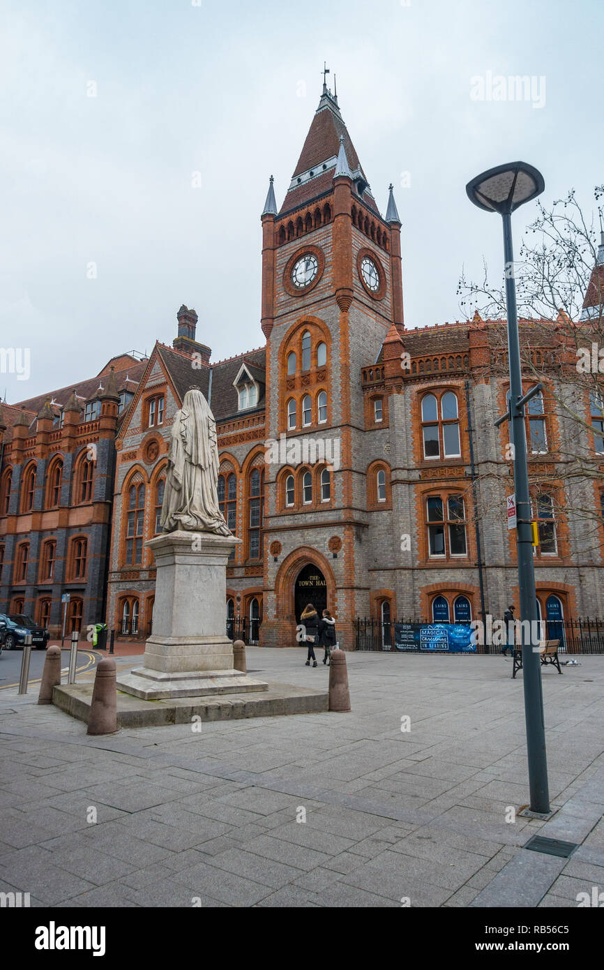 Reading Town Hall on Blagrave Street in Reading, UK Stock Photo