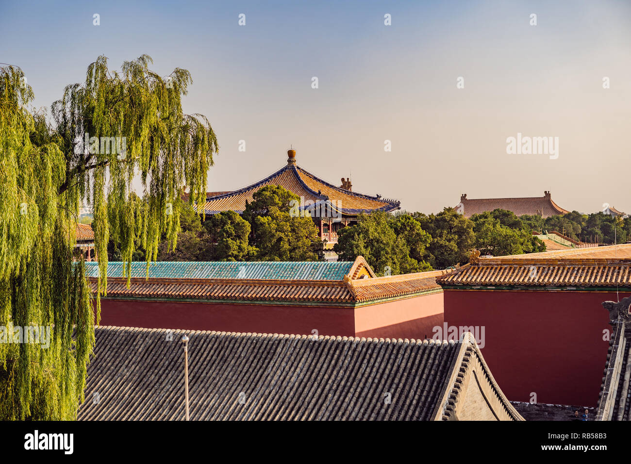 Ancient royal palaces of the Forbidden City in Beijing,China Stock Photo