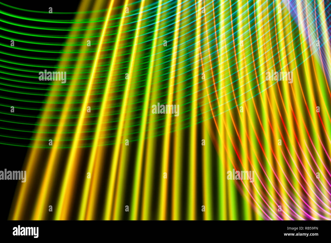 Abstract light rainbow trails in random motion background image ...