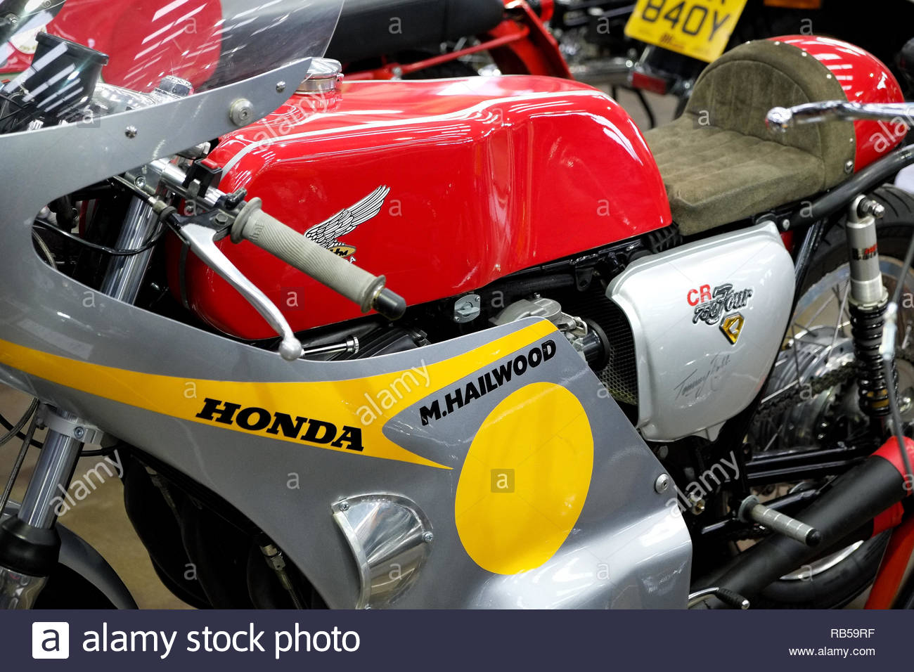 Classic Honda Racing Motorcycle High Resolution Stock Photography