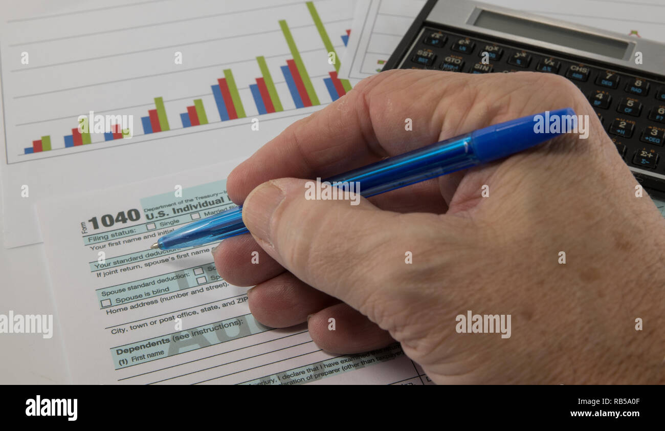 American tax form 1040 for 2018 allows for filing on april 15 tax day