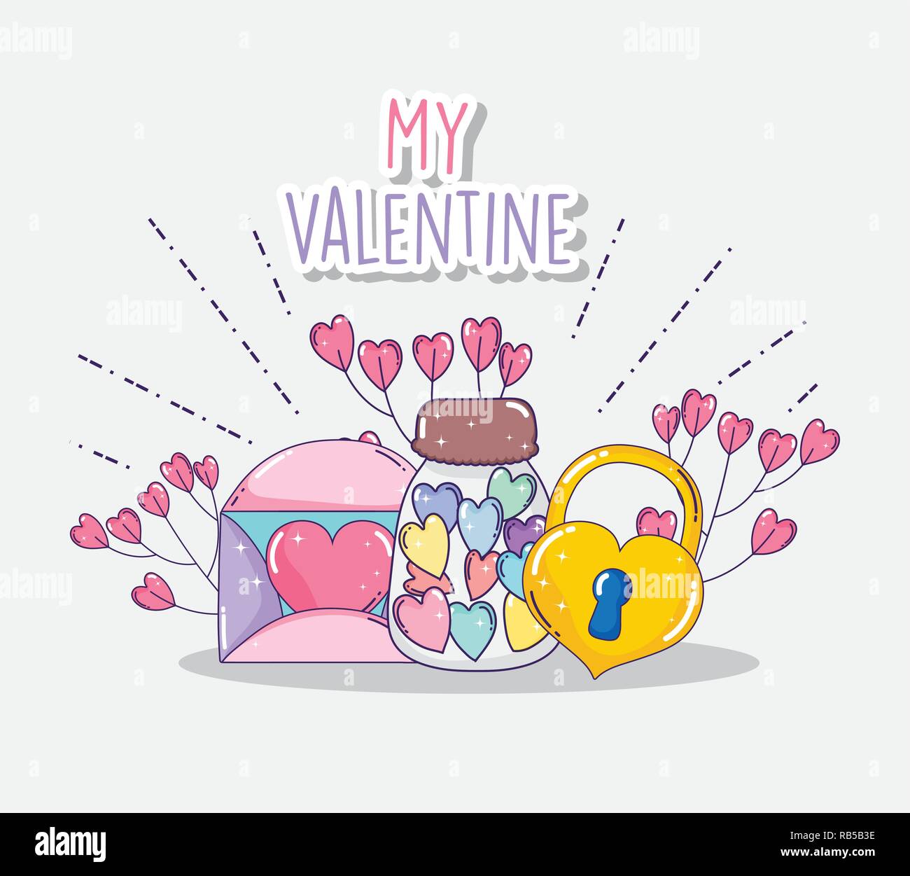 Valentine day candies Stock Vector Images - Alamy