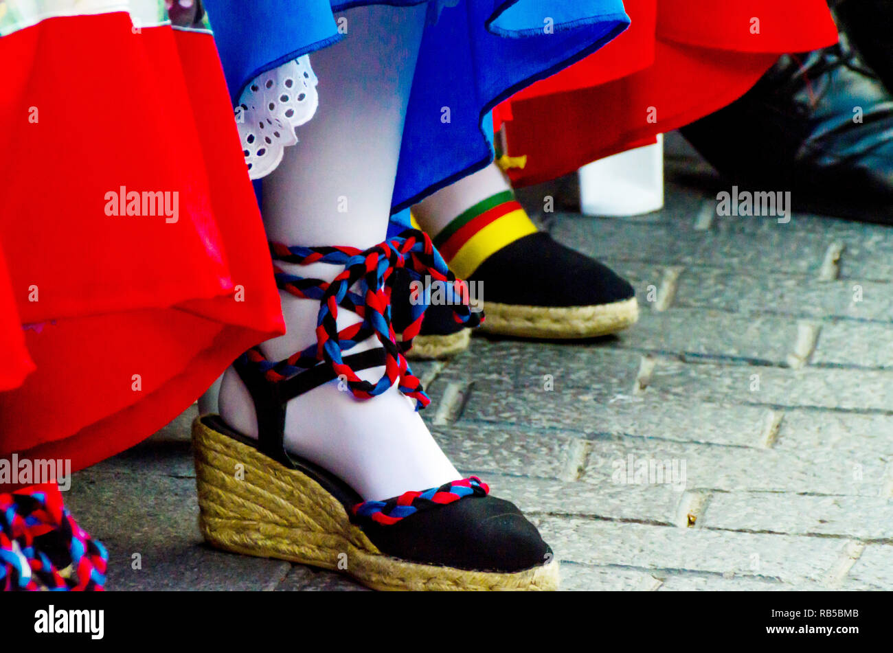 traditional colorful shoes for folk costumes in Spain, dance shoes,  espadrilles Stock Photo - Alamy