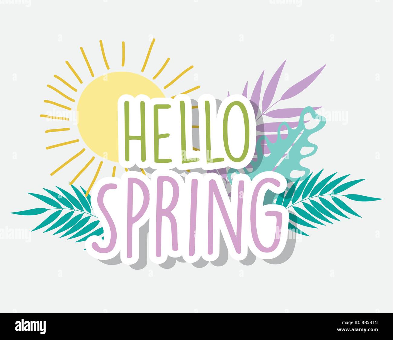 spring branches leaves plant and sun Stock Vector Image & Art - Alamy