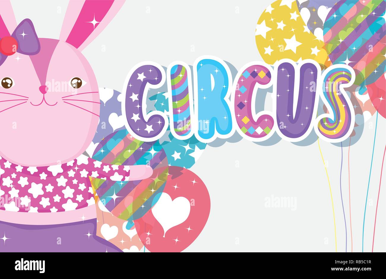 rabbit costume with balloons circus entertainment Stock Vector Image ...