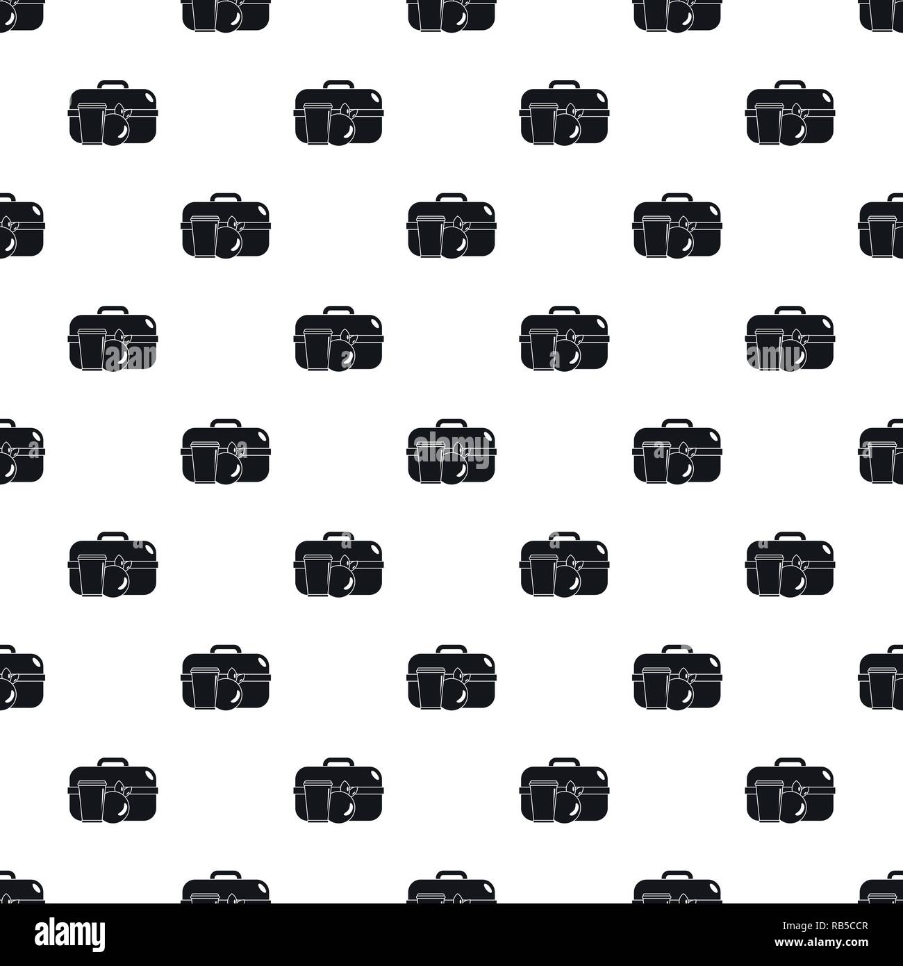 Apple lunch box pattern seamless vector repeat geometric for any web design Stock Vector