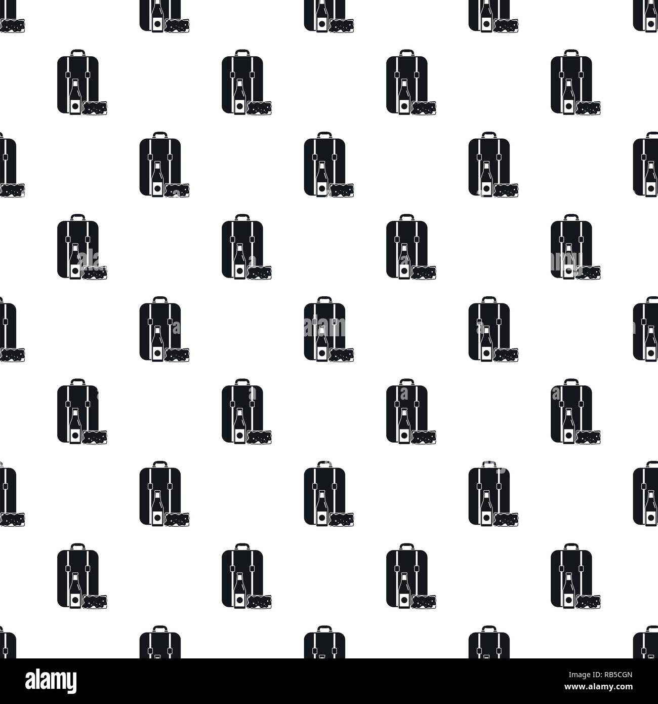 Travel bag lunch pattern seamless vector repeat geometric for any web design Stock Vector